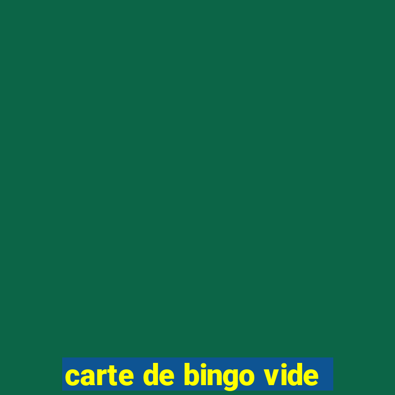 carte de bingo vide