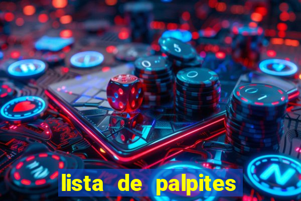 lista de palpites jogos de hoje