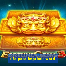 rifa para imprimir word