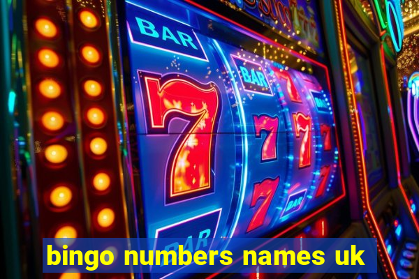 bingo numbers names uk