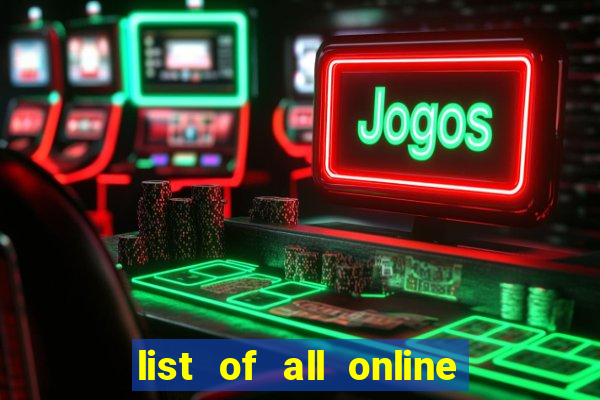 list of all online bingo sites