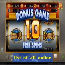 list of all online bingo sites