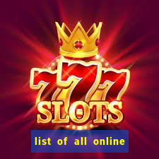 list of all online bingo sites