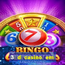 3 d casino em movimento com baralho