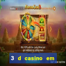 3 d casino em movimento com baralho