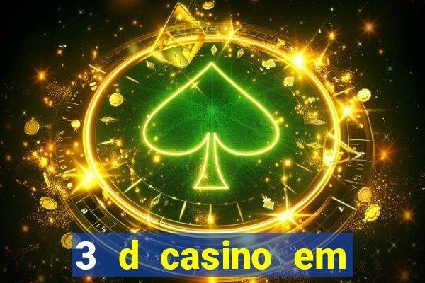 3 d casino em movimento com baralho