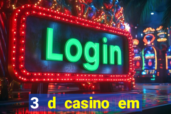 3 d casino em movimento com baralho