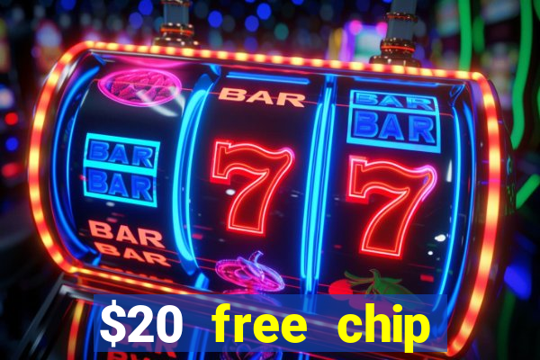 $20 free chip offered by desert nights casino