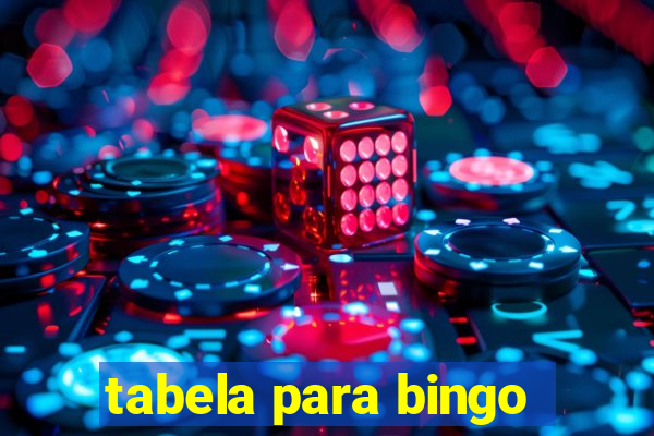 tabela para bingo