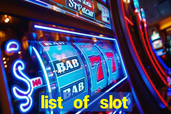 list of slot machines at winstar