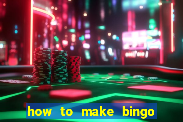 how to make bingo cards in excel