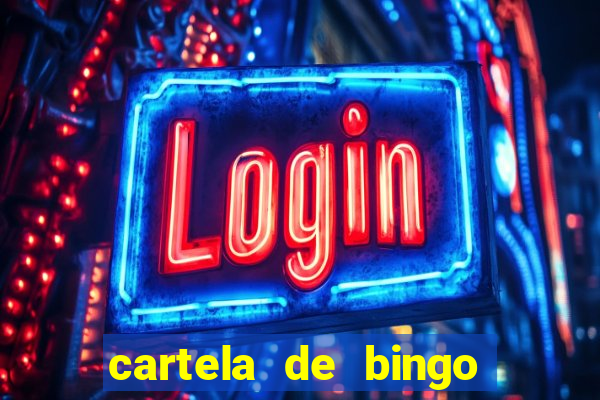 cartela de bingo com letras