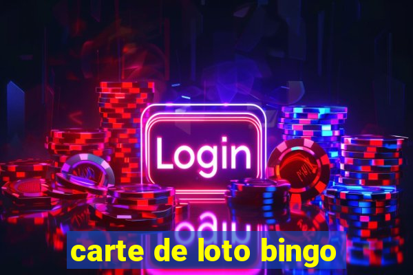 carte de loto bingo