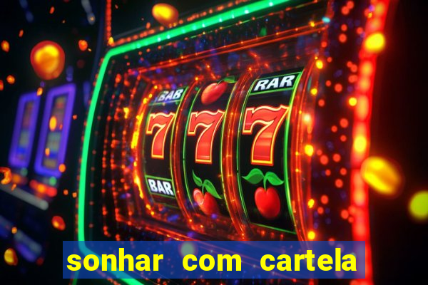 sonhar com cartela de bingo