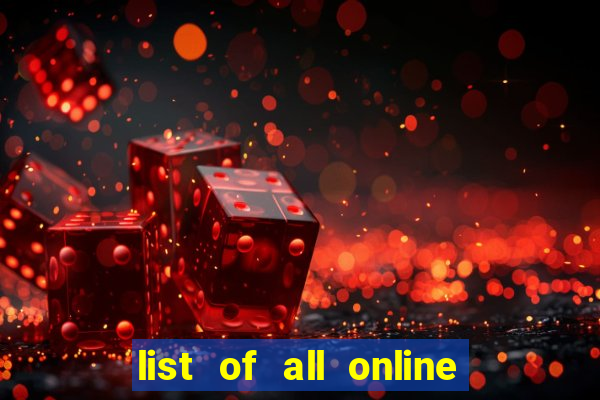 list of all online bingo sites