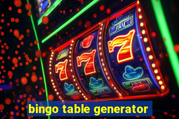 bingo table generator