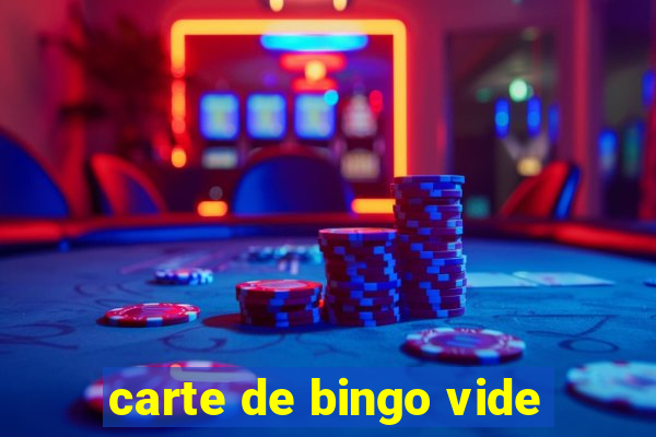 carte de bingo vide