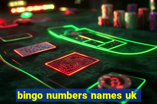 bingo numbers names uk